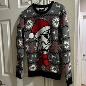 Star Wars Stormtrooper Holiday Sweater - Gray, Red, and White